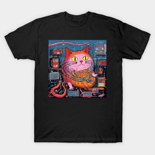 Futuristic Cyber  Cat T-Shirt